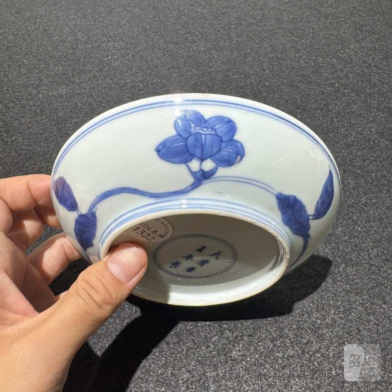 清雍正 青花仿成窑牵牛花纹盘 - 图4